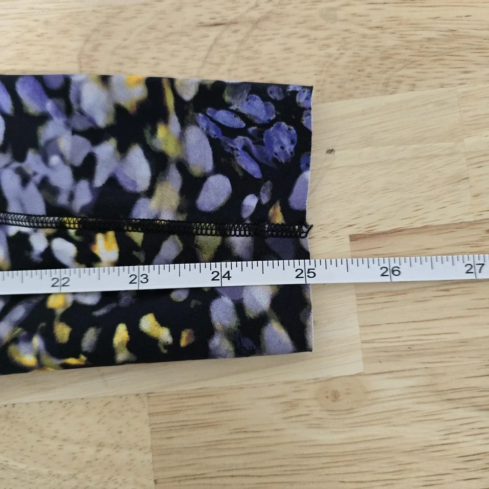 Lululemon‎ Leggings Womens 2 Black Purple Yellow High Rise Yoga Workout Printed